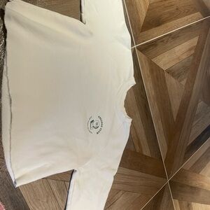 White Long Sleeve Sweatshirt with Green Logo